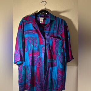 Vibrant Blue and Purple Men's Casual Shirt